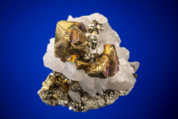 CHALCOPYRITE with CALCITE on PYRITE